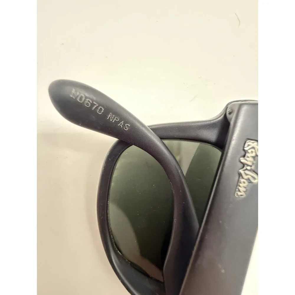 Ray Ban Folding Wayfarer Frame Sunglasses MATTE Black France W0670 VINTAGE B&L